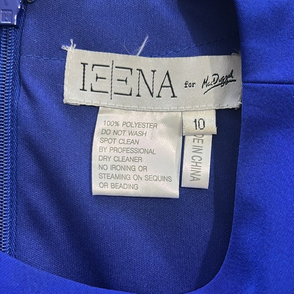 ** HOLIDAY SPECIAL ** IEENA for Mac Duggal blue  jumpsuit with beaded waistband - Picture 6 of 9